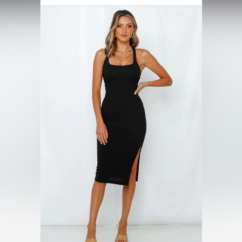 Hello Molly Black Midi Dress